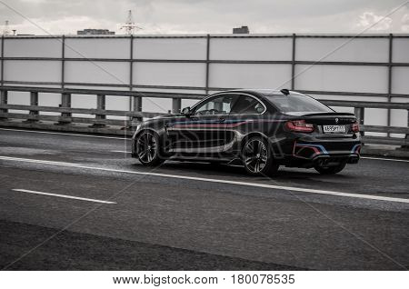 Russia, Moscow - September 24, 2016. Bmw M2 Sports Car With Performance Pack, Front-side View