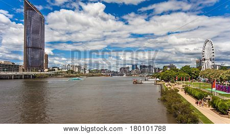 Brisbane Southbank Parklands at Brisbane River Australia Queensland