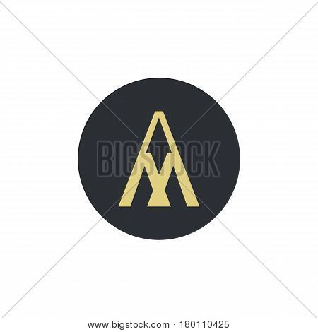 Stylish illustration of letter A and M that can be used for a logo or as isolated graphic element