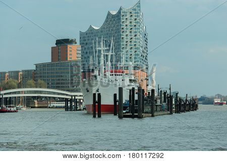 Hamburg, Germany - April 02, 2017: Elbe Philharmonic Hall Completed in Hamburg on the Elbe, April 02, 2017 in Hamburg