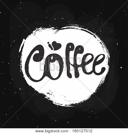 Coffee hand draw illustration on black chalk board