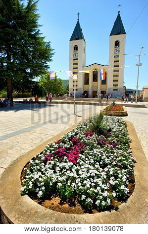Medjugorje, Bosnia and Herzegovina - June 17, 2012: Med?ugorje, or Medjugorje, is a town located in Bosnia and Herzegovina, this is the place where it is believed that Blessed Virgin Marry appeared.