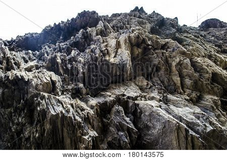 full frame abstract rocky stone surface Qakh Azerbaijan