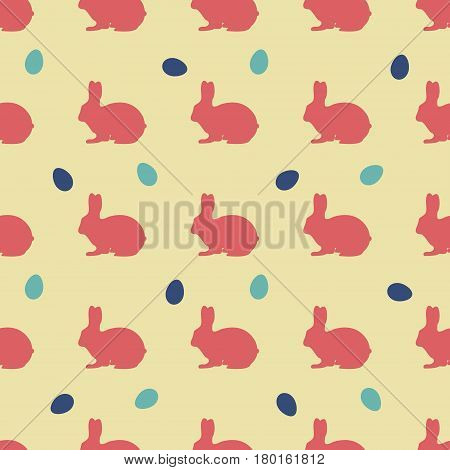 Easter pattern with nice rabbits and eggs for textures, wrapping, covers