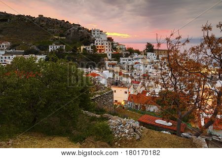 Agios Kirikos village on Ikaria island in Greece.