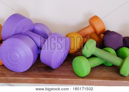 Dumbbells close up