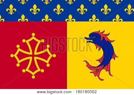 Flag of Hautes-Alpes is a French department in the southeastern of France.