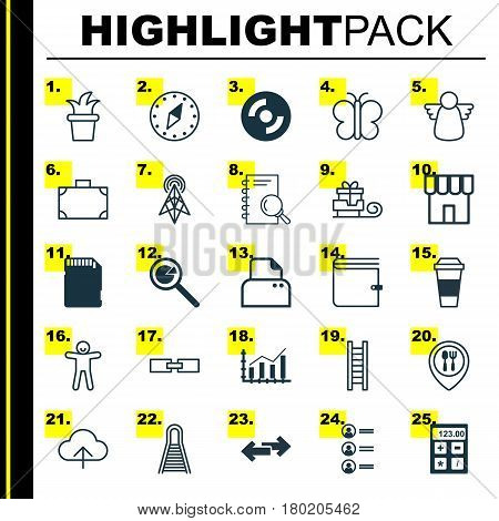 Set Of 25 Universal Editable Icons. Can Be Used For Web, Mobile And App Design. Includes Elements Such As Economy Growth, Wallet, Memory Card And More.