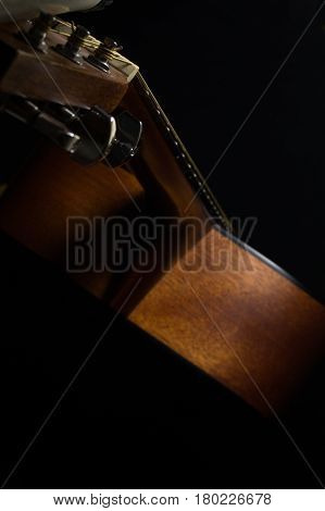 Part of acoustic guitar beautiful top view