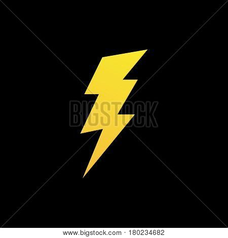 Lightning bolt icon or logo in modern flat style. High quality black outline thunderbolt pictogram for web site design and mobile apps. Vector illustration on a white background.
