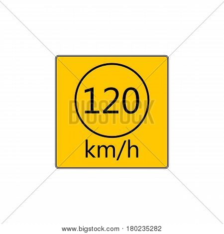 Prescribed minimum speed limit. Vector road sign