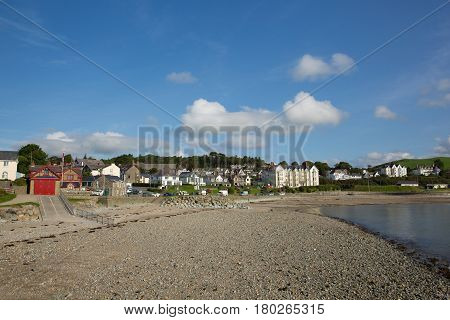 Criccieth North Wales UK coast town in Gwynedd located south of Caernarfon in summer on Cardigan Bay