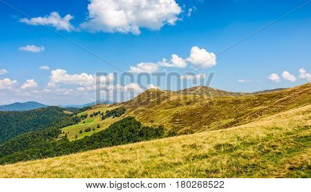 Carpathian Mountain Ridge In Late Summer