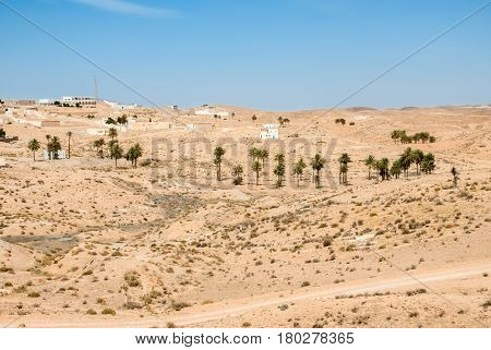 A traditional Arab city in the desert with modern details