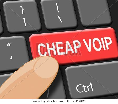 Cheap Voip Key Shows Internet Voice 3D Illustration