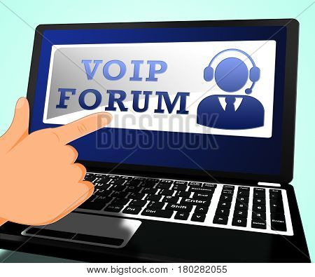 Voip Forum Means Internet Voice 3D Illustration