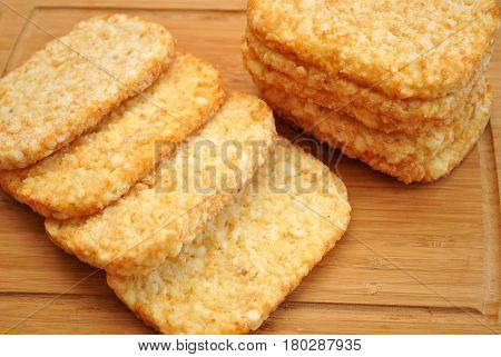 Frozen Potato Hashbrowns on a Wooden Surface