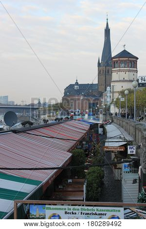 Dusseldorf promenade along the Rhine Germany 17. november 2011