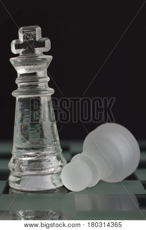 Chess king and pawn on the chessboard