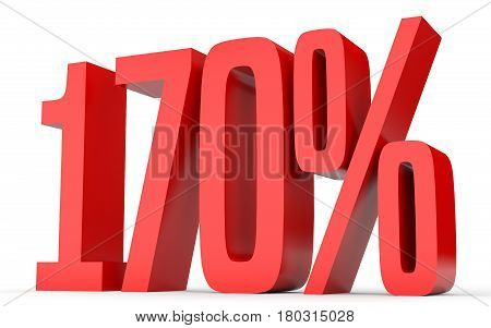 One Hundred And Seventy Percent. 170 %. 3D Illustration.