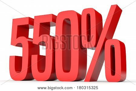 Five Hundred And Fifty Percent. 550 %. 3D Illustration.