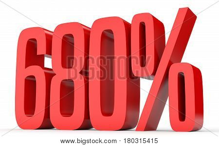 Six Hundred And Eighty Percent. 680 %. 3D Illustration.