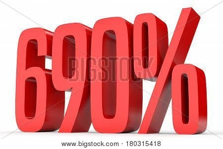 Six Hundred And Ninety Percent. 690 %. 3D Illustration.