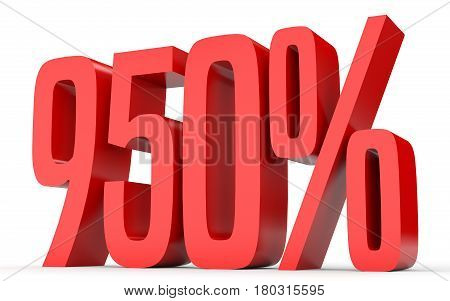 Nine Hundred And Fifty Percent. 950 %. 3D Illustration.