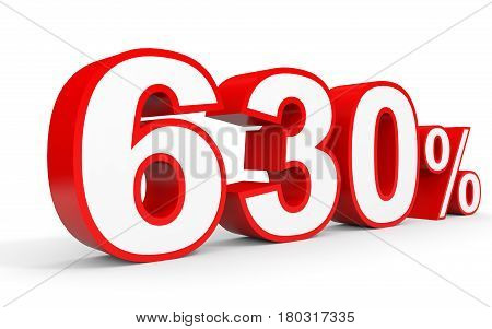 Six Hundred And Thirty Percent. 630 %. 3D Illustration.