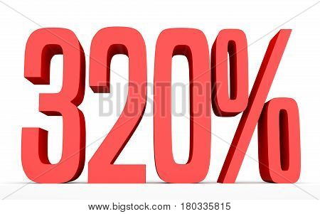 Three Hundred And Twenty Percent. 320 %. 3D Illustration.