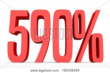 Five Hundred And Ninety Percent. 590 %. 3D Illustration.