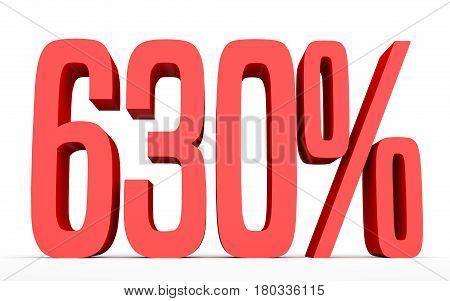 Six Hundred And Thirty Percent. 630 %. 3D Illustration.
