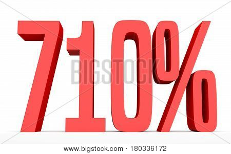 Seven Hundred And Ten Percent. 710 %. 3D Illustration.