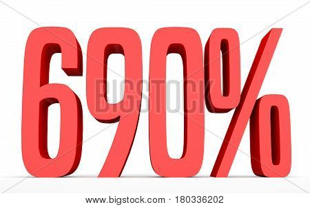 Six Hundred And Ninety Percent. 690 %. 3D Illustration.