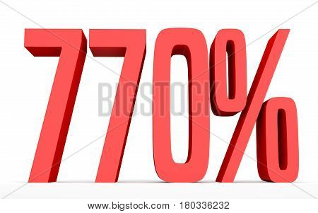 Seven Hundred And Seventy Percent. 770 %. 3D Illustration.