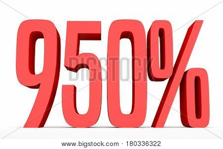 Nine Hundred And Fifty Percent. 950 %. 3D Illustration.
