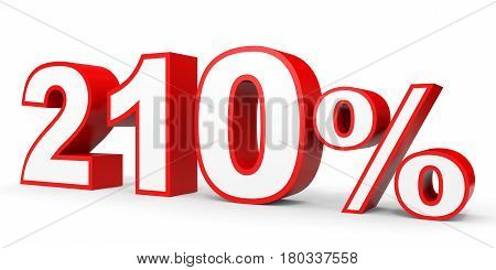 Two Hundred And Ten Percent. 210 %. 3D Illustration.