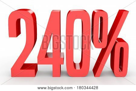Two Hundred And Forty Percent. 240 %. 3D Illustration.