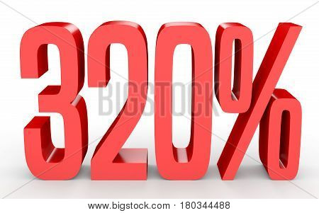 Three Hundred And Twenty Percent. 320 %. 3D Illustration.