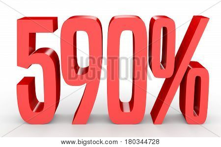 Five Hundred And Ninety Percent. 590 %. 3D Illustration.