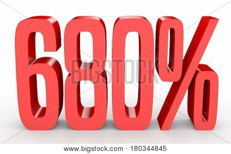 Six Hundred And Eighty Percent. 680 %. 3D Illustration.