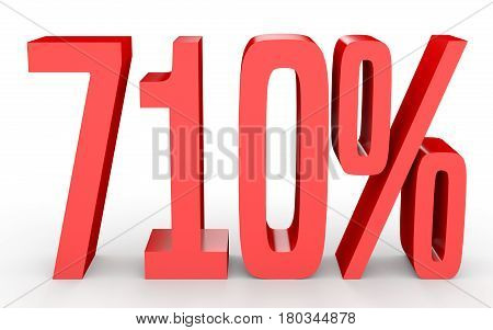 Seven Hundred And Ten Percent. 710 %. 3D Illustration.