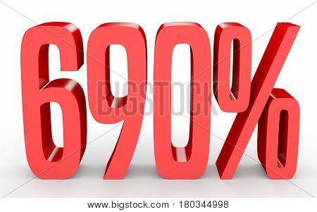 Six Hundred And Ninety Percent. 690 %. 3D Illustration.
