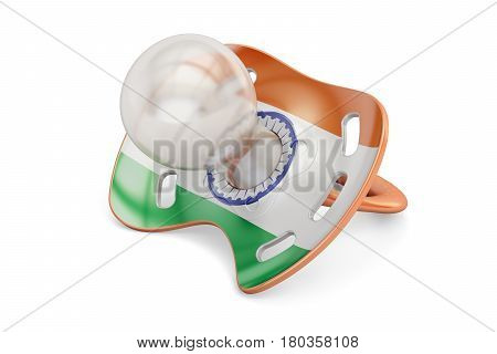 Indian Maternity and birthrate in India concept 3D rendering isolated on white background