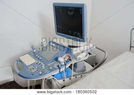 Medical Ultrasound Diagnostic Machine in 3d close up USG