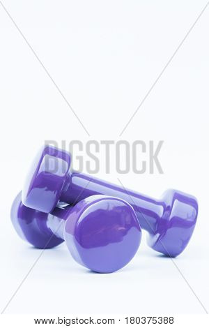 Dumbbell weights isolated on white background, stock photo