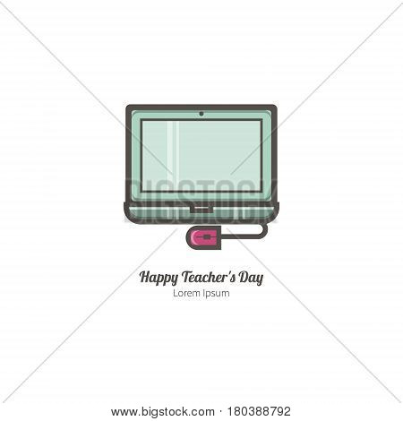 Simple illustration of computers. Isolated background. The perfect logo for your business. The educational series.