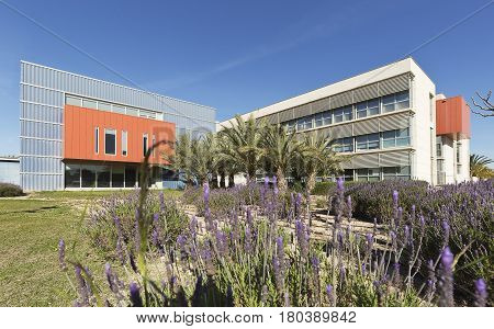 Elche Spain. March 30, 2017: Building corresponding to the Miguel Hernandez University of Elche in the province of