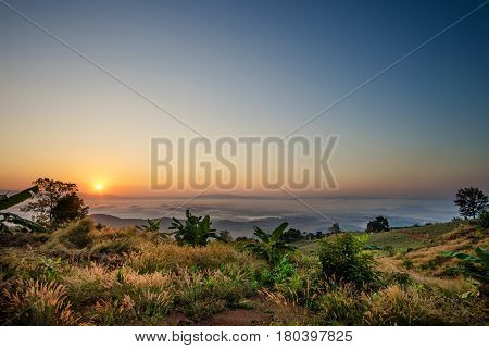 View point at Doi Sa-Ngo Chiang Sean Chiang Rai Province Thailand.