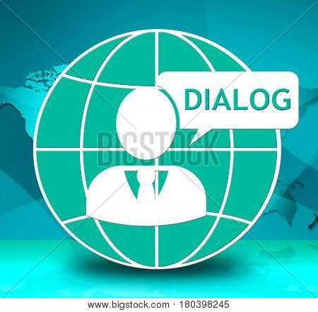 Dialog Icon Shows Group Discussion 3D Illustration